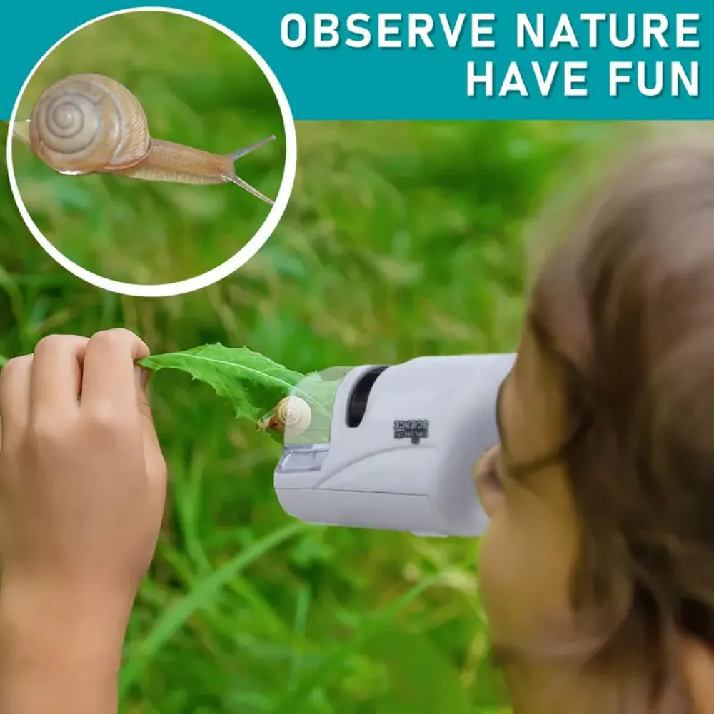 Handheld Microscope 60-120x With LED Light for Kids - Smarsty