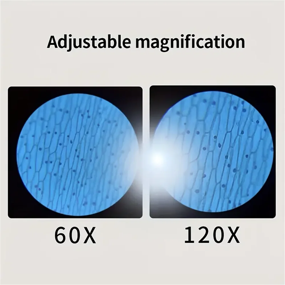 Handheld Microscope 60-120x With LED Light for Kids - Smarsty
