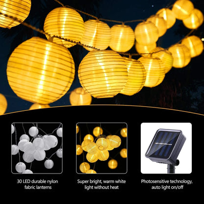 LED Solar Lantern String Lights for Outdoor Decor - Smarsty