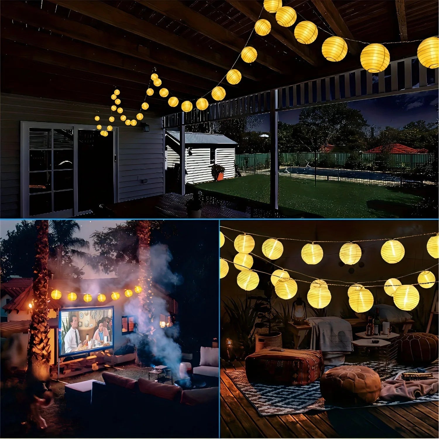 LED Solar Lantern String Lights for Outdoor Decor - Smarsty