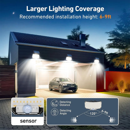 Solar Lights Outdoor 234LED Motion Sensor Security Flood Lights - Smarsty