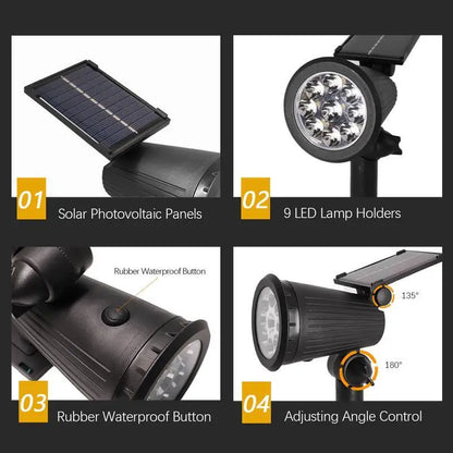 Solar Spotlights for Garden with Adjustable Brightness - Smarsty