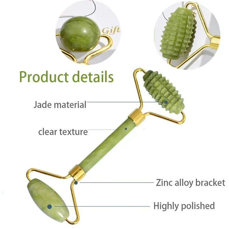 Natural Jade Roller and Gua Sha for Skin Care - Smarsty