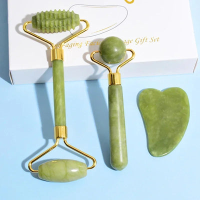 Natural Jade Roller and Gua Sha for Skin Care - Smarsty