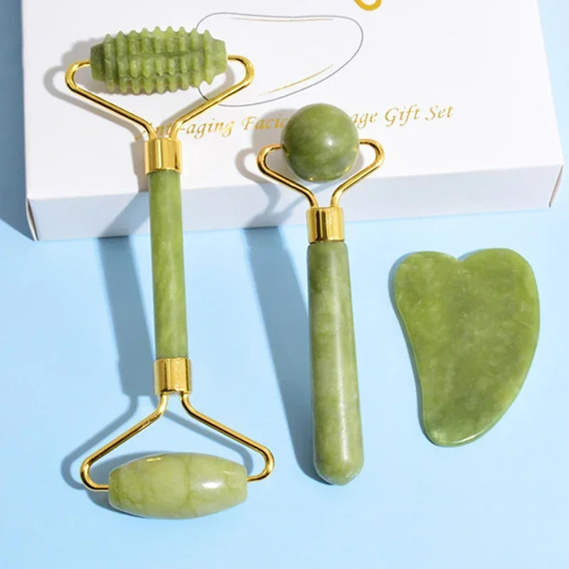 Natural Jade Roller and Gua Sha for Skin Care - Smarsty