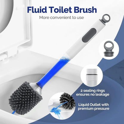 Water Spray Silicone Toilet Brush with Long Handle - Smarsty