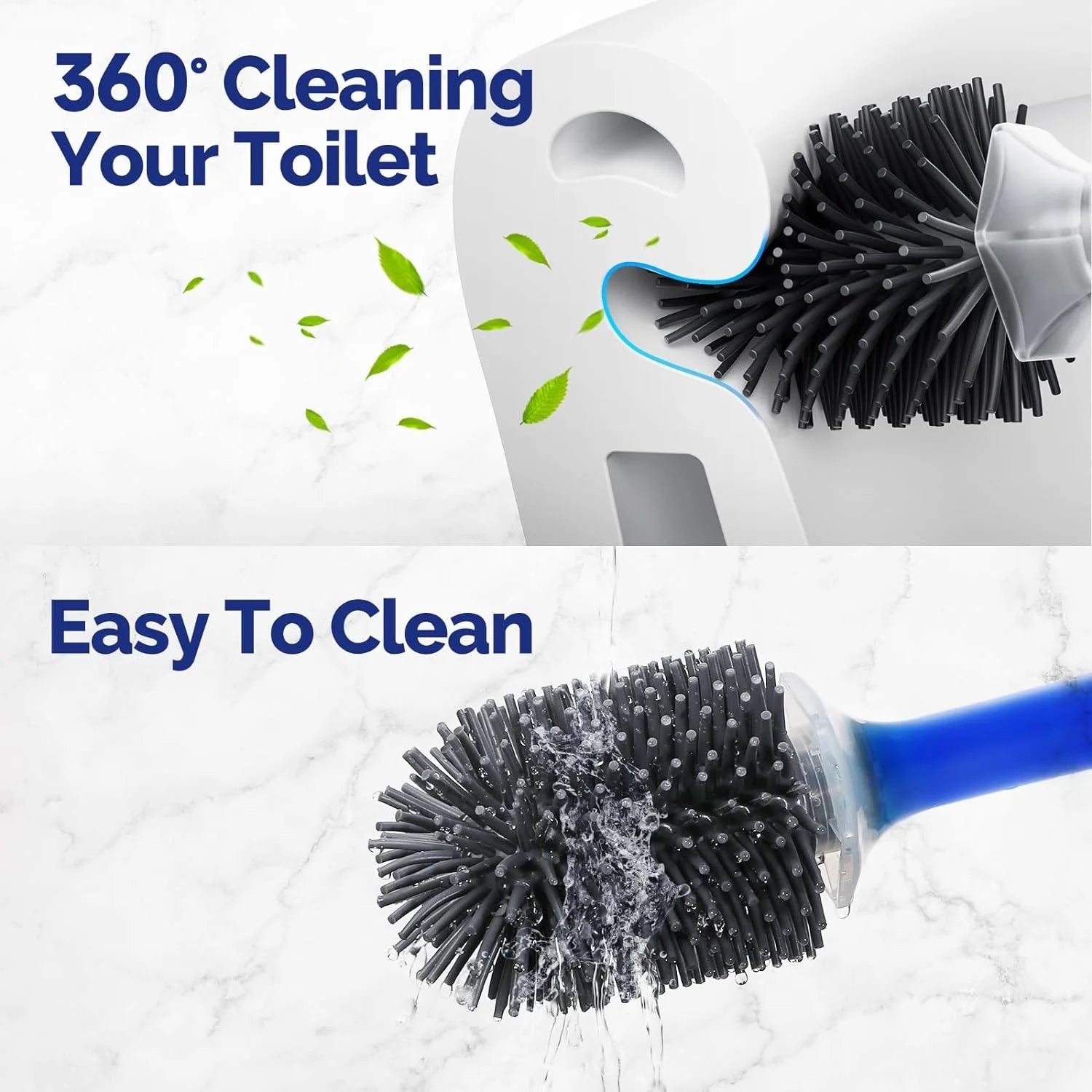 Water Spray Silicone Toilet Brush with Long Handle - Smarsty