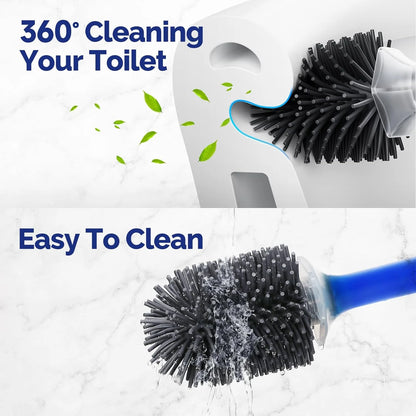 Water Spray Silicone Toilet Brush with Long Handle - Smarsty