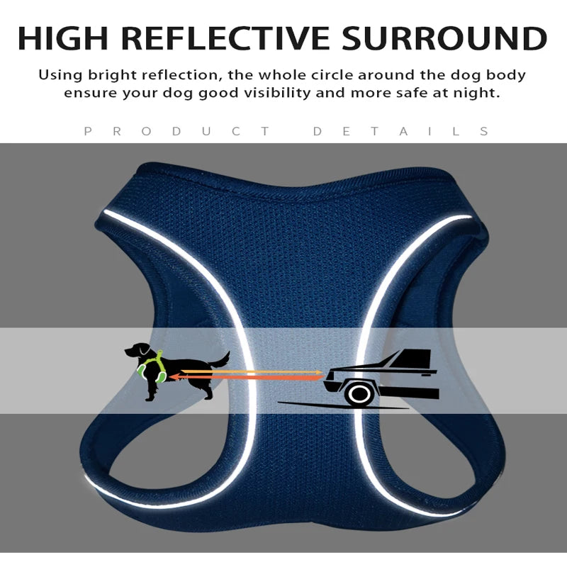 Adjustable Reflective Dog Harness Leash Set for Small Dogs - Smarsty