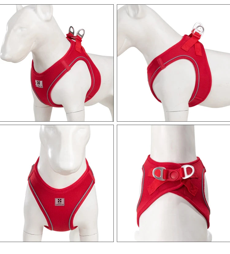 Adjustable Reflective Dog Harness Leash Set for Small Dogs - Smarsty