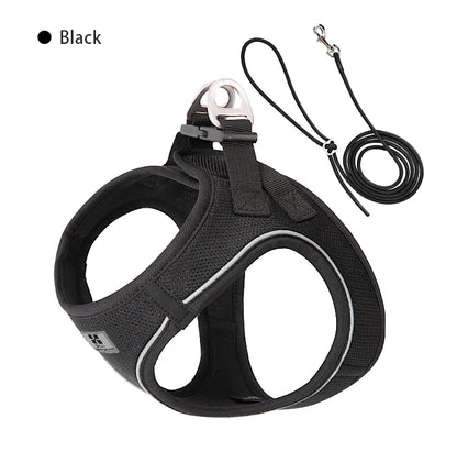 Adjustable Reflective Dog Harness Leash Set for Small Dogs - Smarsty