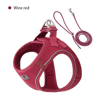 Adjustable Reflective Dog Harness Leash Set for Small Dogs - Smarsty