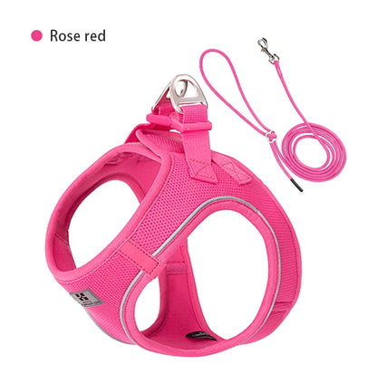 Adjustable Reflective Dog Harness Leash Set for Small Dogs - Smarsty