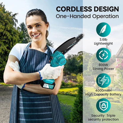 SEESII 8 Inch Mini Cordless Chainsaw Kit for Easy Pruning - Smarsty