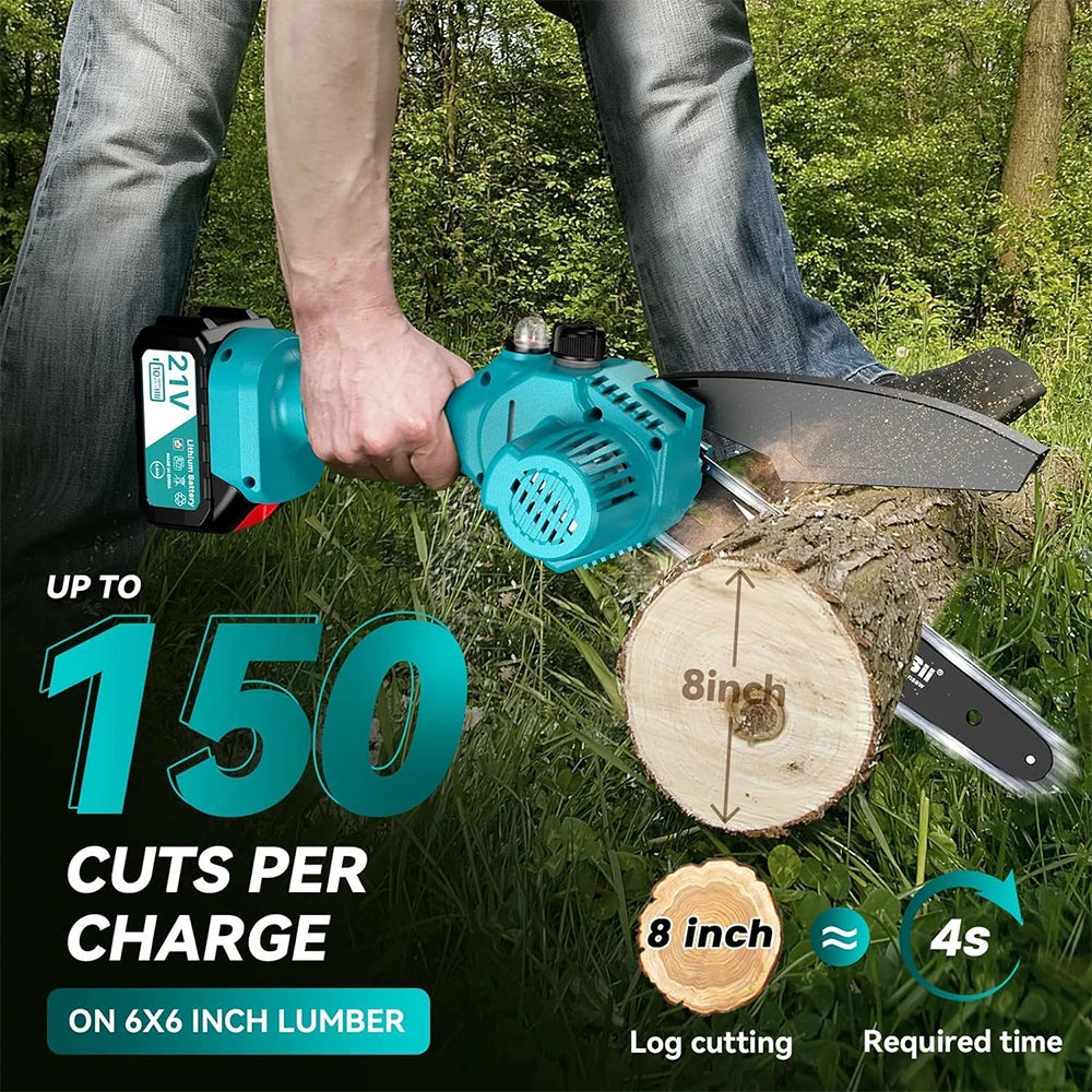SEESII 8 Inch Mini Cordless Chainsaw Kit for Easy Pruning - Smarsty