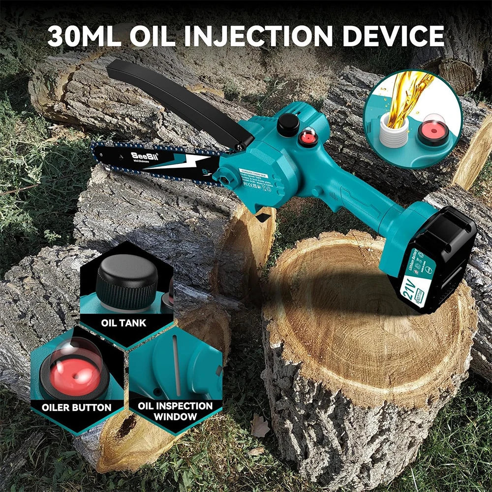 SEESII 8 Inch Mini Cordless Chainsaw Kit for Easy Pruning - Smarsty