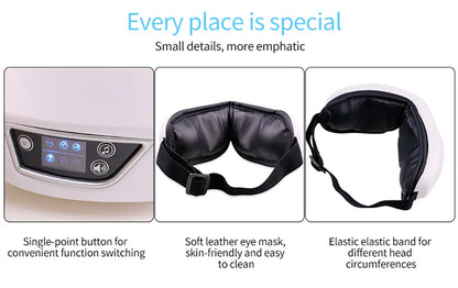 6D Smart Eye Massager with Bluetooth Music Relaxation - Smarsty
