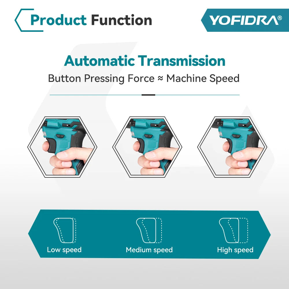 YOFIDRA 1/2 Inch Brushless Electric Impact Wrench Cordless Efficiency - Smarsty