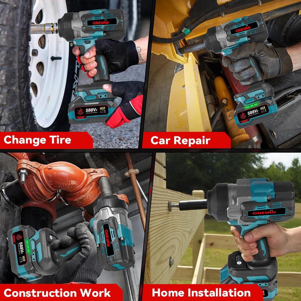 ONEVAN Brushless Electric Impact Wrench 2800N.M Torque - Smarsty