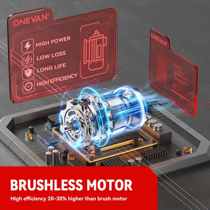 ONEVAN Brushless Electric Impact Wrench 2800N.M Torque - Smarsty