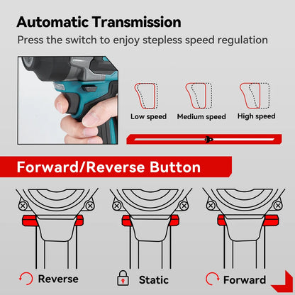 ONEVAN Brushless Electric Impact Wrench 2800N.M Torque - Smarsty