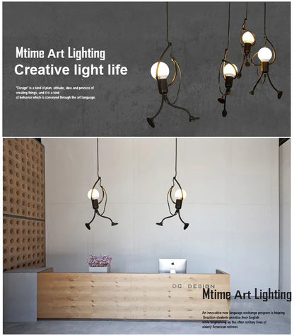 Vintage Iron Chandelier LED Ceiling Lamp for Kids Room - Smarsty