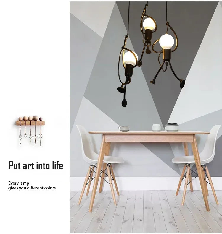 Vintage Iron Chandelier LED Ceiling Lamp for Kids Room - Smarsty