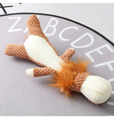 Plush Cartoon Puppy Dog Squeaky Chew Toy for Small Dogs - Smarsty