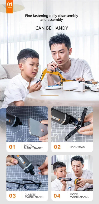 Worx 4V Cordless Electric Screwdriver Set for Home Repairs - Smarsty