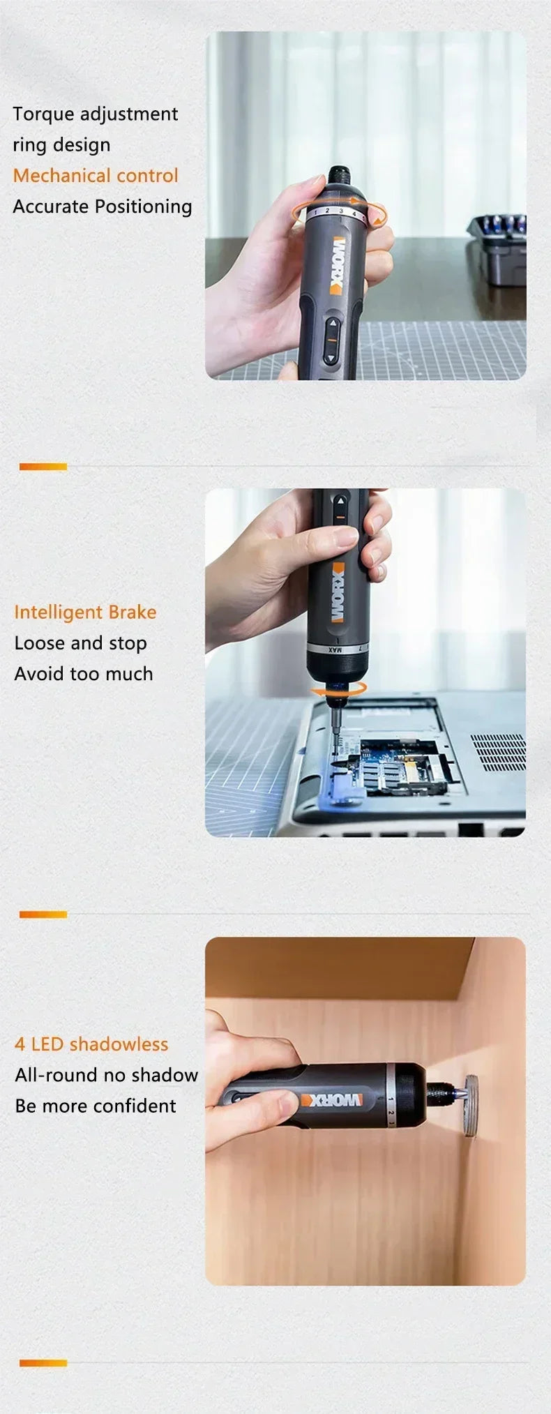 Worx 4V Cordless Electric Screwdriver Set for Home Repairs - Smarsty