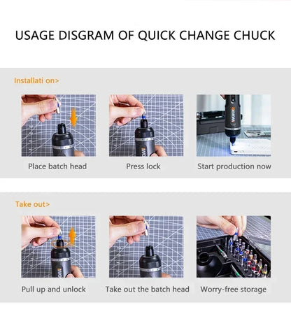 Worx 4V Cordless Electric Screwdriver Set for Home Repairs - Smarsty