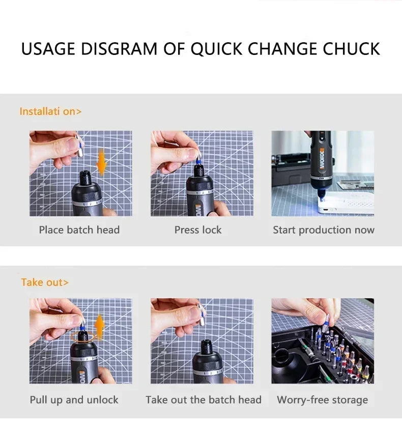 Worx 4V Cordless Electric Screwdriver Set for Home Repairs - Smarsty