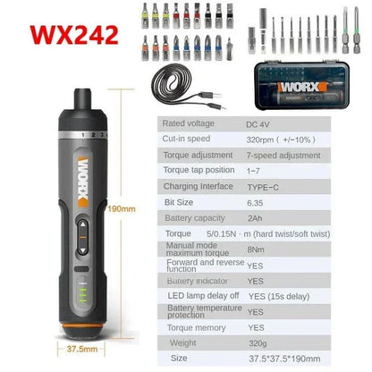 Worx 4V Cordless Electric Screwdriver Set for Home Repairs - Smarsty