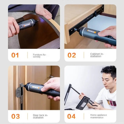 Worx 4V Mini Cordless Screwdriver Set with USB Rechargeable Feature - Smarsty