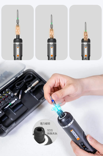 Worx 4V Mini Cordless Screwdriver Set with USB Rechargeable Feature - Smarsty