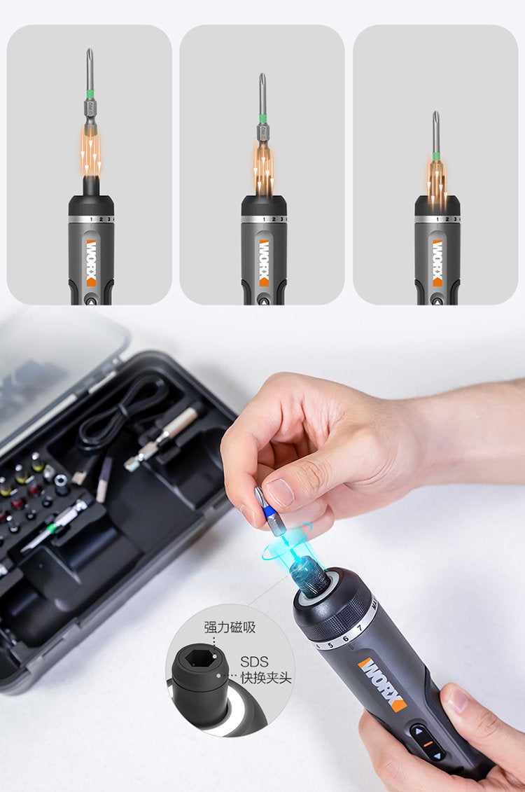 Worx 4V Smart Cordless Screwdriver Set with 30 Bits - Smarsty
