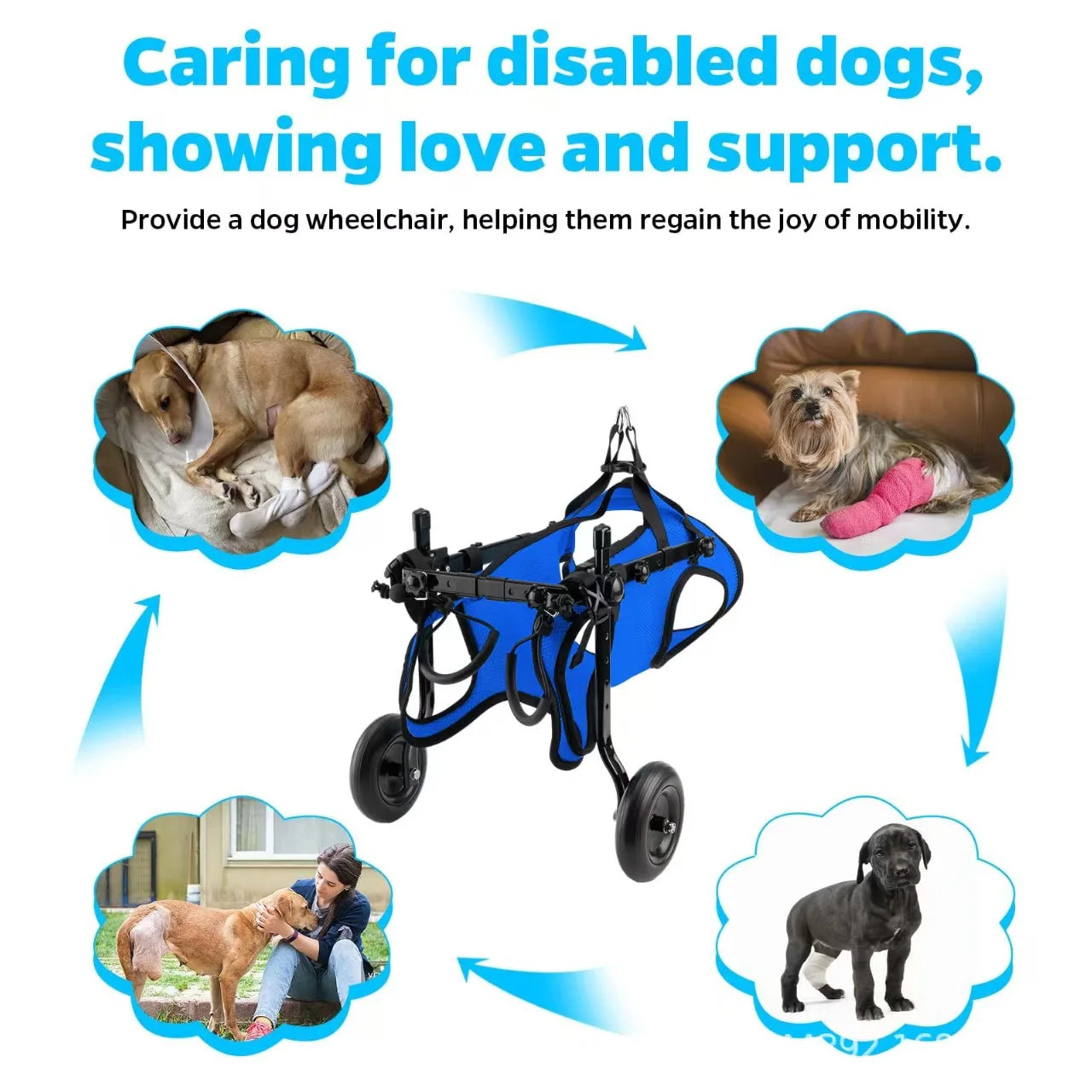 Adjustable Dog Wheelchair Cart for Enhanced Mobility - Smarsty
