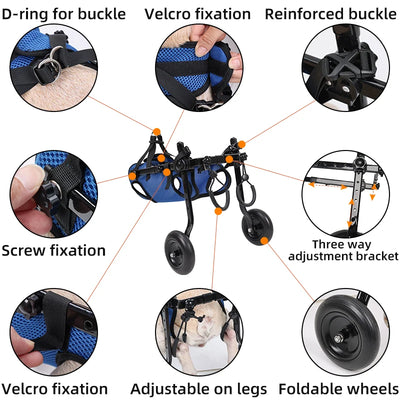Adjustable Dog Wheelchair Cart for Enhanced Mobility - Smarsty