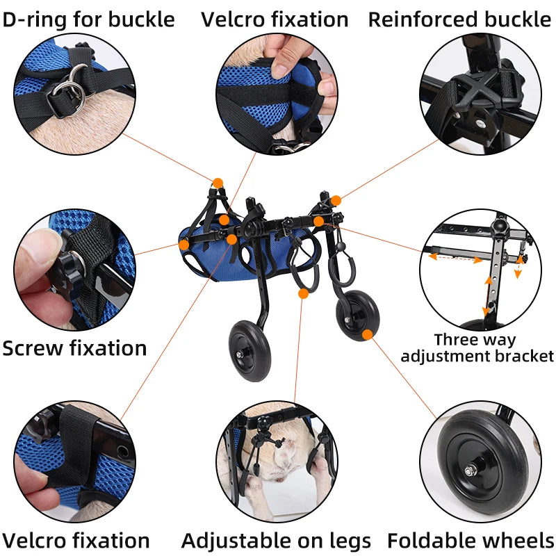 Adjustable Dog Wheelchair Cart for Enhanced Mobility - Smarsty