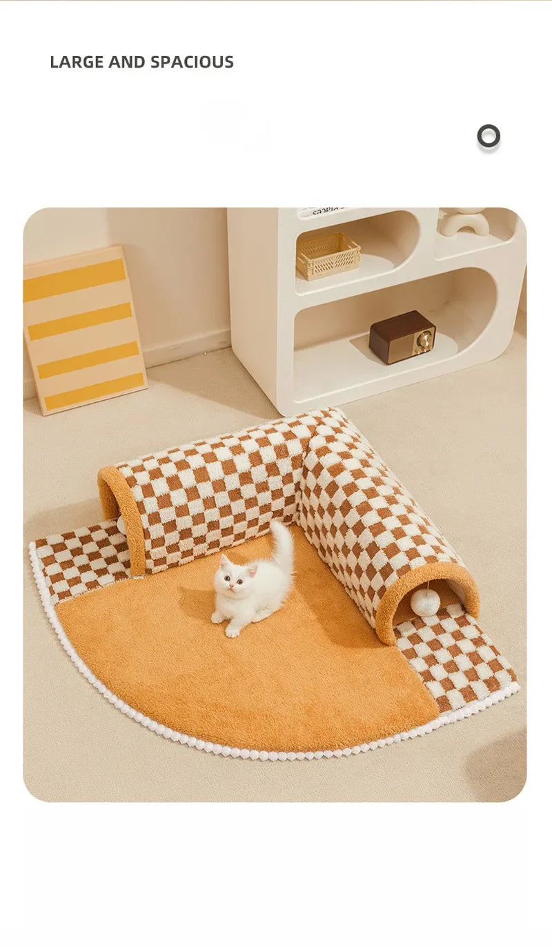 Breathable Cat Bed with Play Tunnel for Fun - Smarsty
