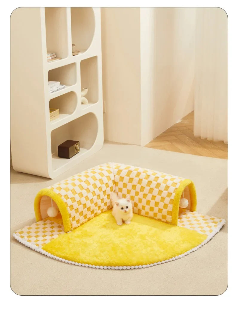Breathable Cat Bed with Play Tunnel for Fun - Smarsty
