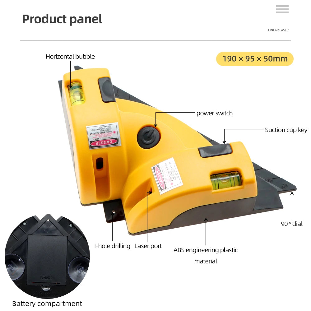 90 Degree Laser Level Portable Angle Gauge for Accurate Home Decoration - Smarsty