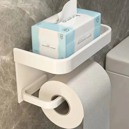 Black Gold Wall Mount Toilet Paper Holder with Shelf - Smarsty