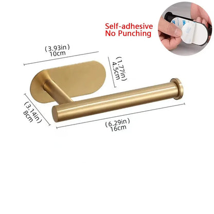 Black Gold Wall Mount Toilet Paper Holder with Shelf - Smarsty