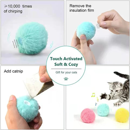 Interactive Catnip Squeaky Ball Toy for Kittens - Smarsty