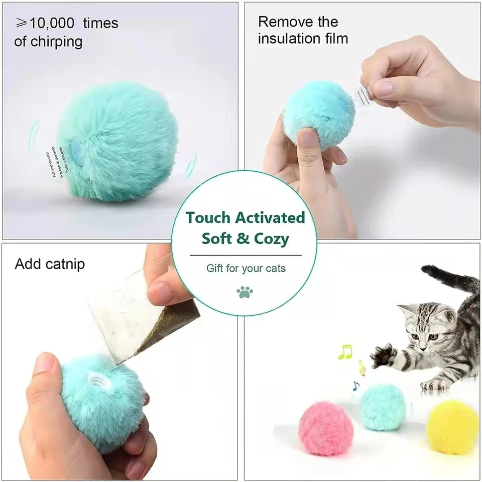 Interactive Catnip Squeaky Ball Toy for Kittens - Smarsty