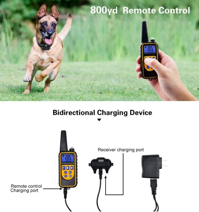 Rechargeable Electric Dog Training Collar with LCD Display - Smarsty
