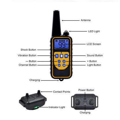 Rechargeable Electric Dog Training Collar with LCD Display - Smarsty