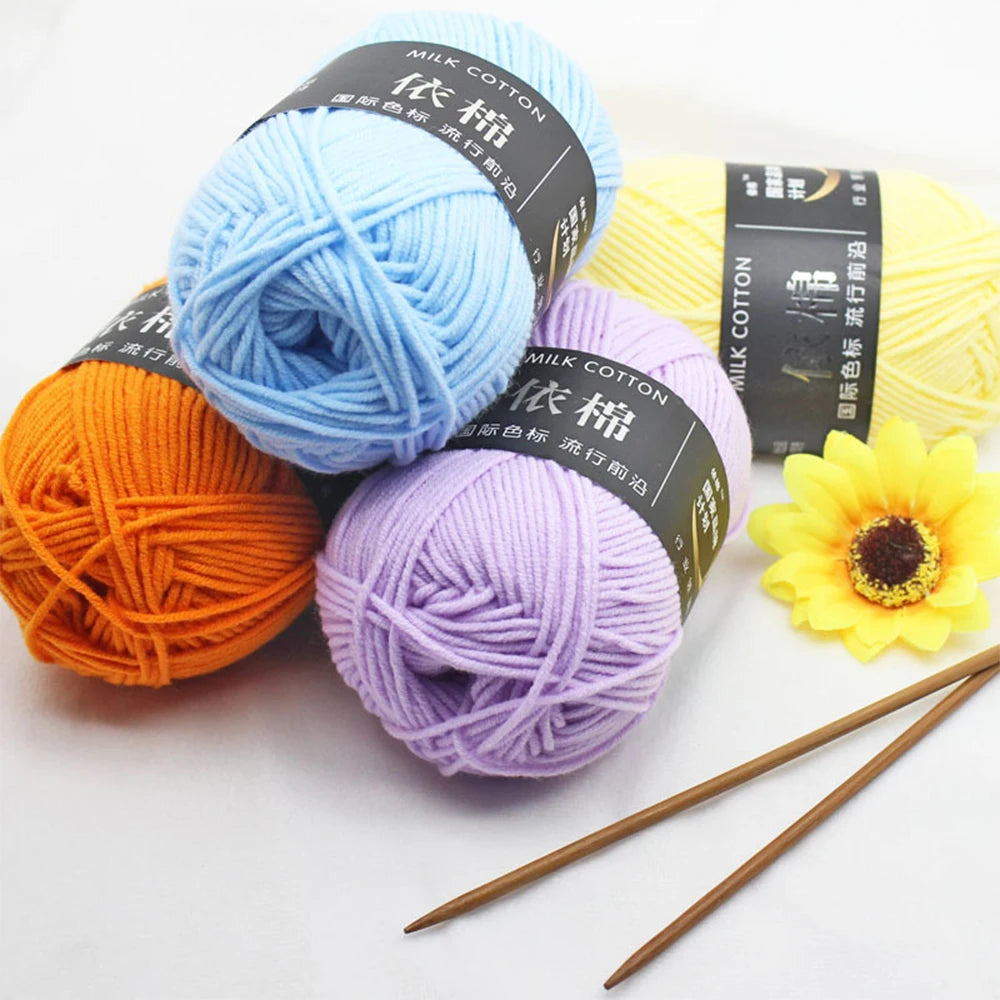 Soft Wool Milk Cotton Yarn for Knitting and Crochet - Smarsty