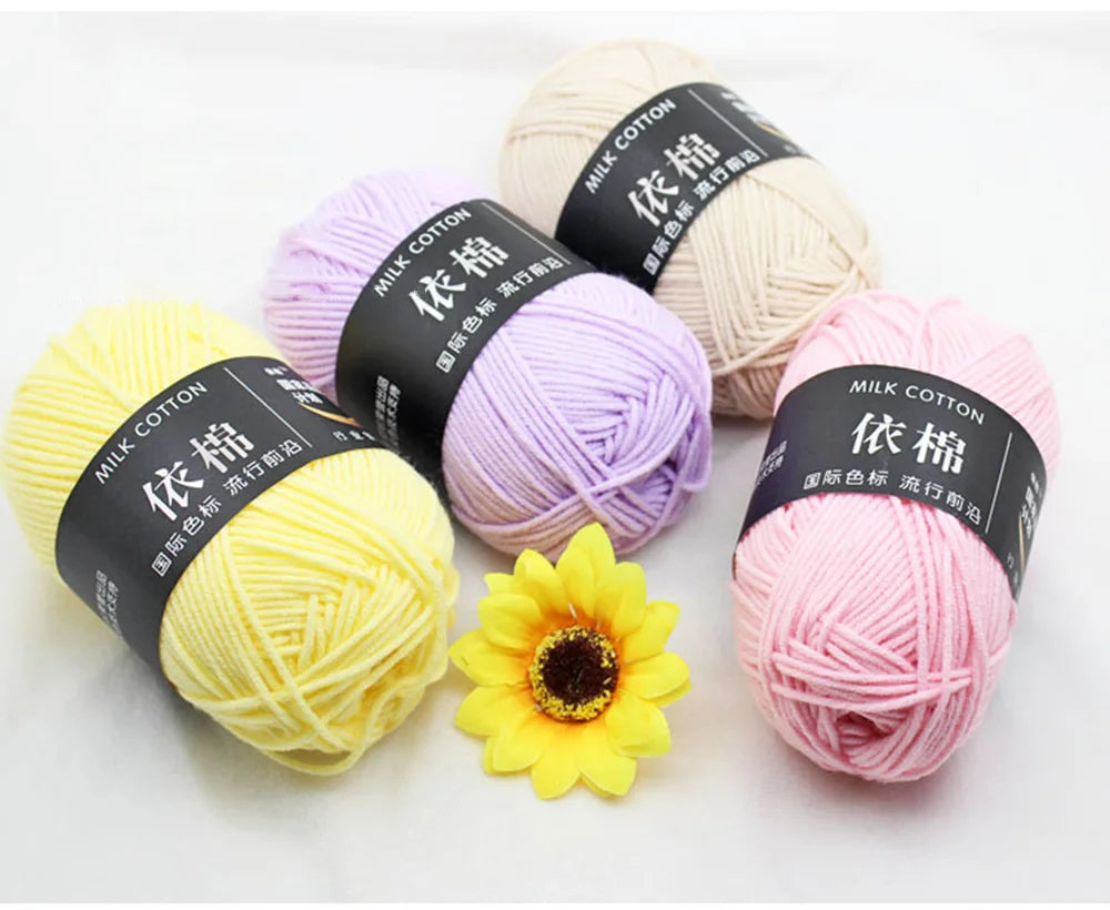 Soft Wool Milk Cotton Yarn for Knitting and Crochet - Smarsty